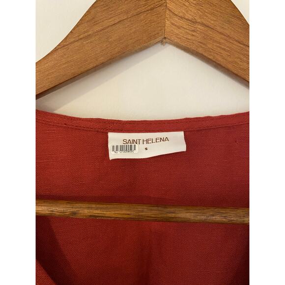 Saint Helena Revolve Burnt Orange Cleo Mini Dress Long Sleeve Button Front EUC S - Picture 5 of 11